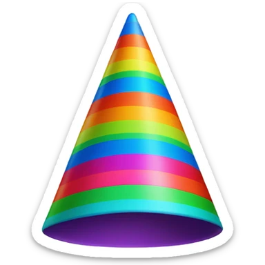Rainbow colored party hat sticker