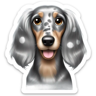Long haired silver dapple dachshund  sticker