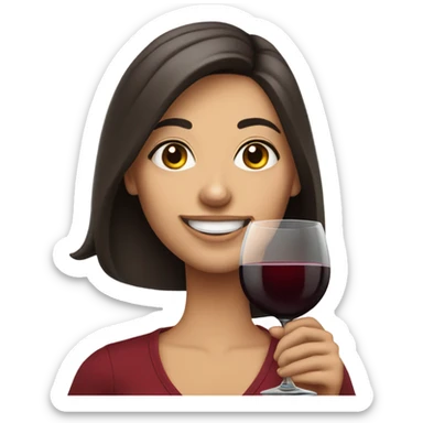 Brunette woman holding two glasses of red wine sticker