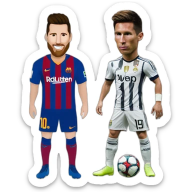 Messi agenouille devant Cr7 sticker