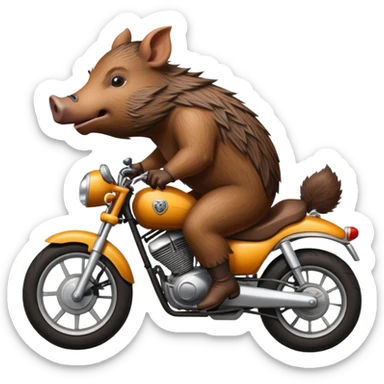 wild boar on a motorbike sticker