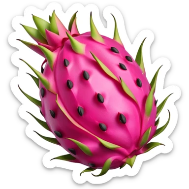 Dragon fruit emoji not spiny outside of dragonfruit no seeds no faves sticker