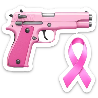 pink pistol with a pink ribbon sticker