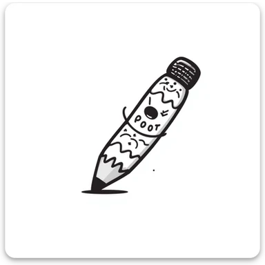 hand drawn doodle pencil with whimsical decorations sticker