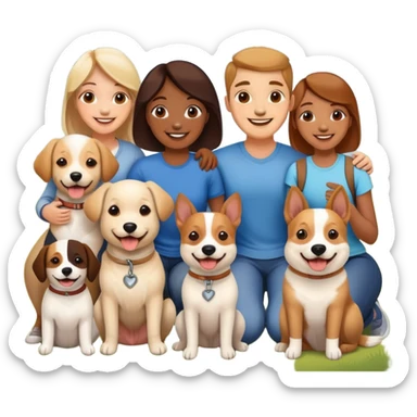 6 friends and 2 dogs  sticker