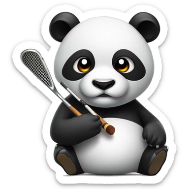 Panda smoking cigar holding an5 iron golf club sticker