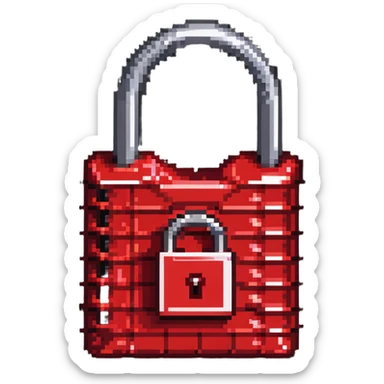 Red document with cherry-shaped lock, secure red digital file with cherry padlock sticker