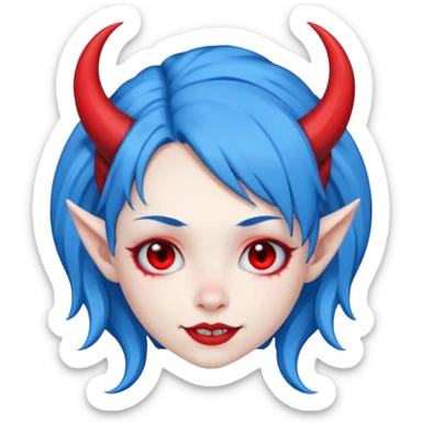 BLUE HAIRED DEVIL GIRL sticker