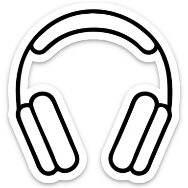 apple headphones black outlined icon sticker