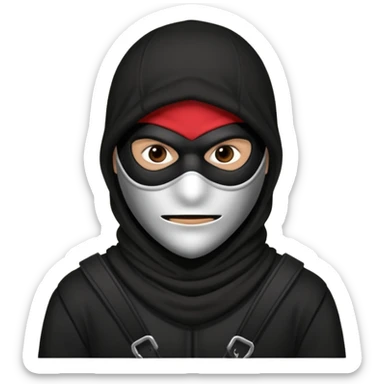 masked robber emoji, no guns sticker