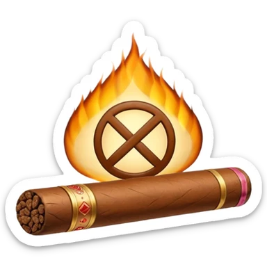 cigar with a prohibition symbol in ios style horizontaly sticker