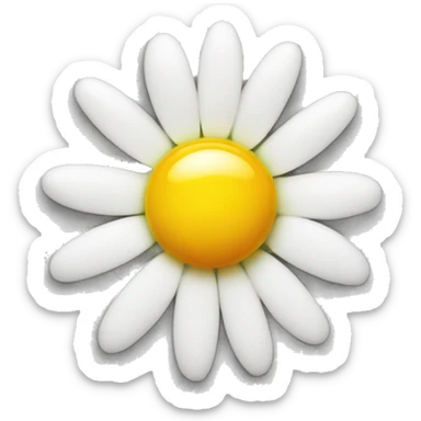 a solo white camomile with a yolk in the middle of it sticker