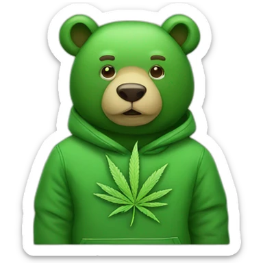 Cannabis bear sticker