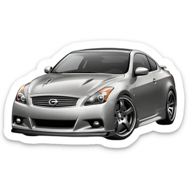 G37 coupe car lowered with dark mags are 10.5 darksliver car  sticker