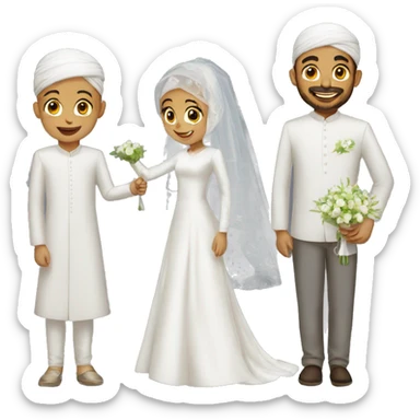 muslim wedding of poor girl sticker