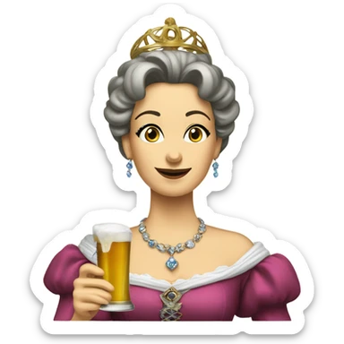 Empress sissi doing a beer bong sticker