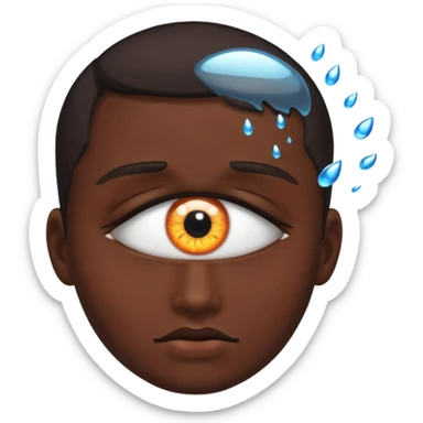 глаз, в зрачке которого отображается как падает человек  sticker