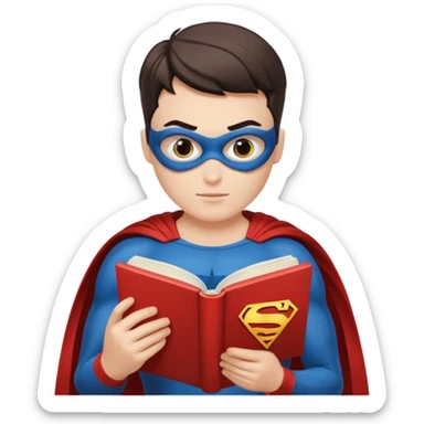 read book with Super heros sticker