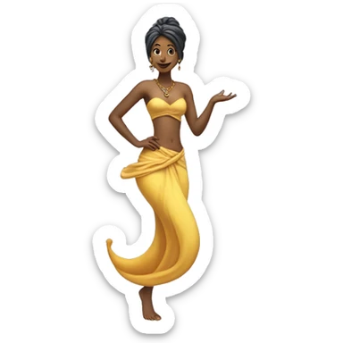 woman genie with whispy tail no legs sticker