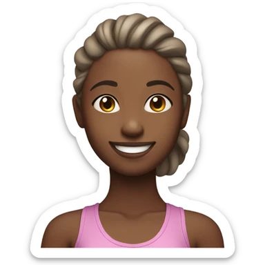 smiling girl in yoga outfit sticker