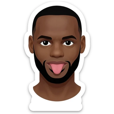 LeBron James sticking out tongue sticker