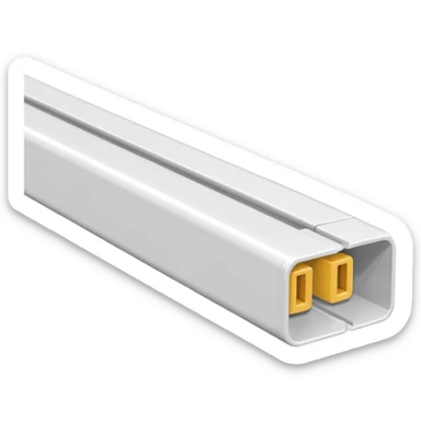 Cable duct, very narrow, white, plastic, square, long  sticker