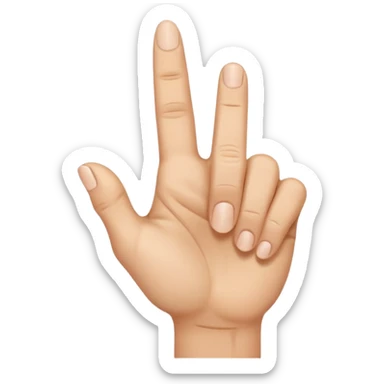 Open hand with the middle finger pointing downwards sticker