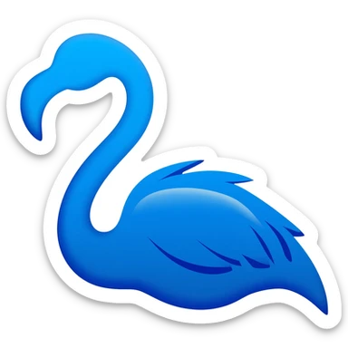 a blue flamingo logo for a book sticker