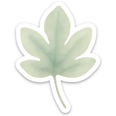 watercolor illustration of a leaf, soft green tones, gentle gradients sticker