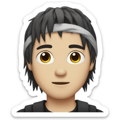 Emo boy with headband sticker