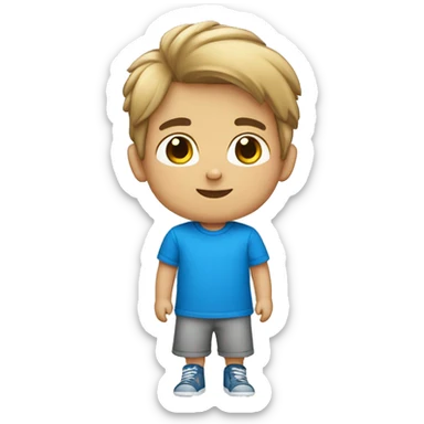 Niño con camiseta azul sticker