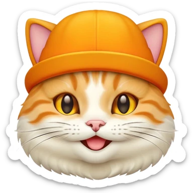 Cheese cat wearing a yellow hat sticker