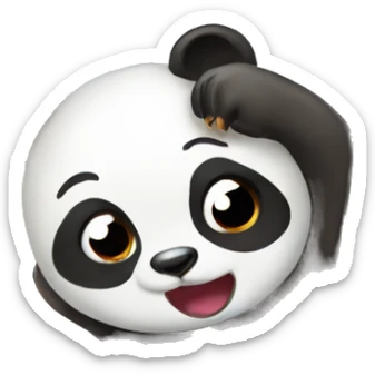 ice cream eating panda  sticker