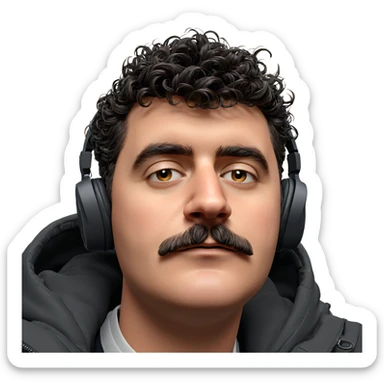 portrait of a stylish man sticker