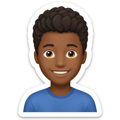 black boy with medium 4b hair  sticker