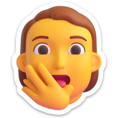 a person whispering, 3D emoji style, smooth, friendly sticker