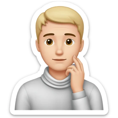 A guy with his hand on his neck  sticker