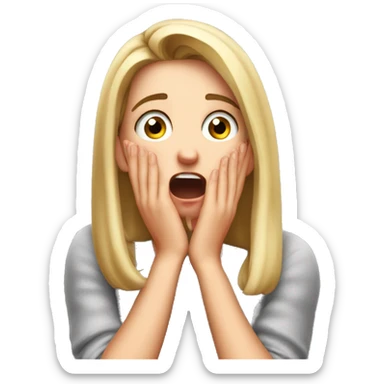 Shocked white girl meme with hand sticker