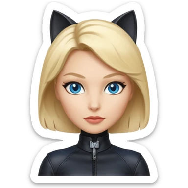 Catwoman with blonde hair and blue eyes sticker