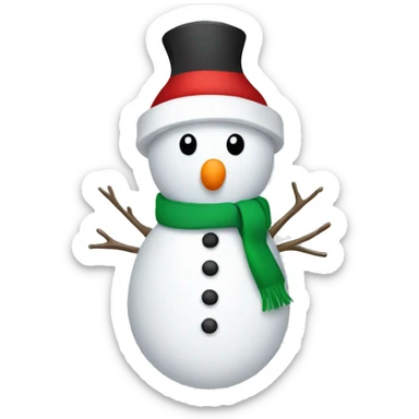 full body christmas hat snowman sticker