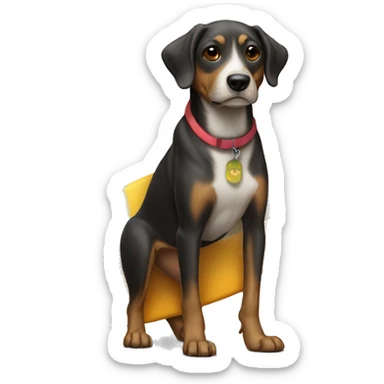 Perro sobre una tabla de surf sticker