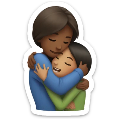 Two girl hug sticker