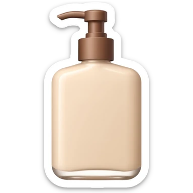 Emoji-style illustration of a minimal body lotion bottle inspired by tea and fig fragrance.
Elegant, calm color palette, soft beige or ivory bottle, subtle botanical mood,
flat design, clean lines, modern beauty branding aesthetic, no logo, no text. sticker