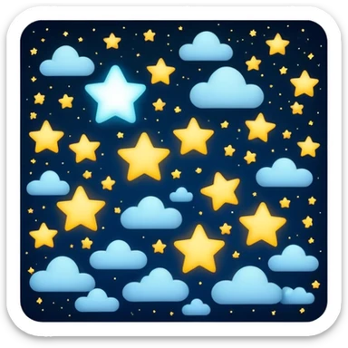 Stars in the night sky making shape of lower sticker