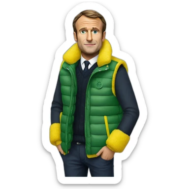 Emmanuel macron gilet jaune sticker