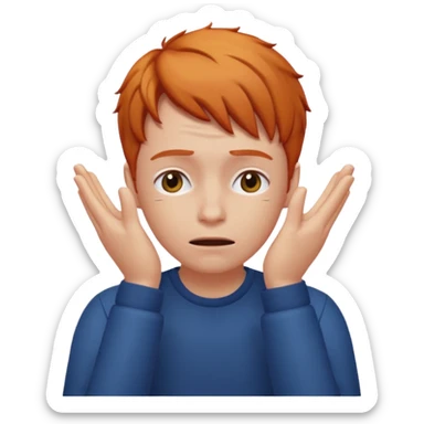 Ginger hair face palm emoji sticker