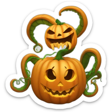 venom jack-o-lantern and tentacles sticker