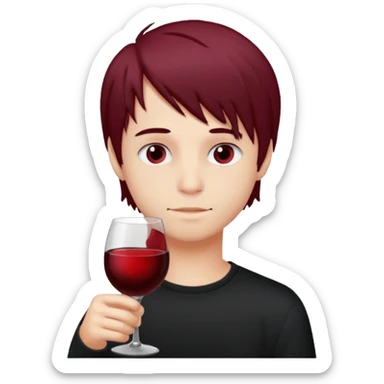 Bebendo vinho  adolescente emo masculino sticker