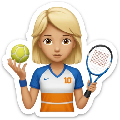 tennis girl jersey sticker