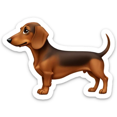brown dachshund full body side view sticker